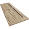 Ekena Millwork Riverwood 2 Equal Flat Panel w/Elliptical Top Faux Wood Shutters, 12W x 42H 38 Low Side, PR SHUFPL12X42RWPR - alternate 3